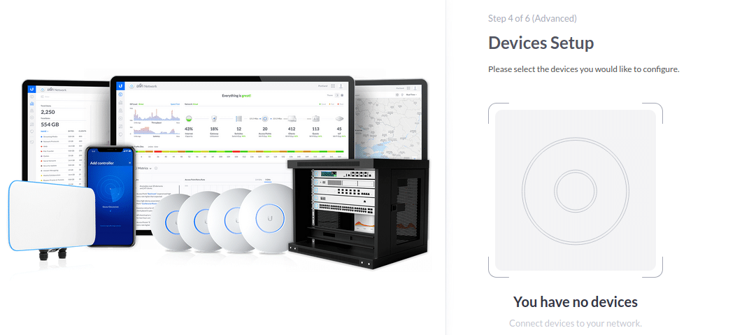 Unifi Controller Setup Step 4 of 6
Devices Setup